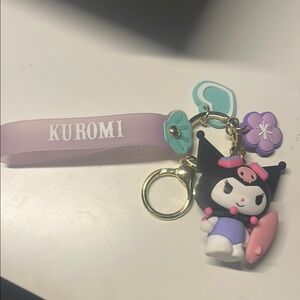 Keychain with Purple and Black Accents